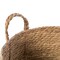 Decorative Round Wicker Woven Rope Storage Blanket Basket with Braided Handles